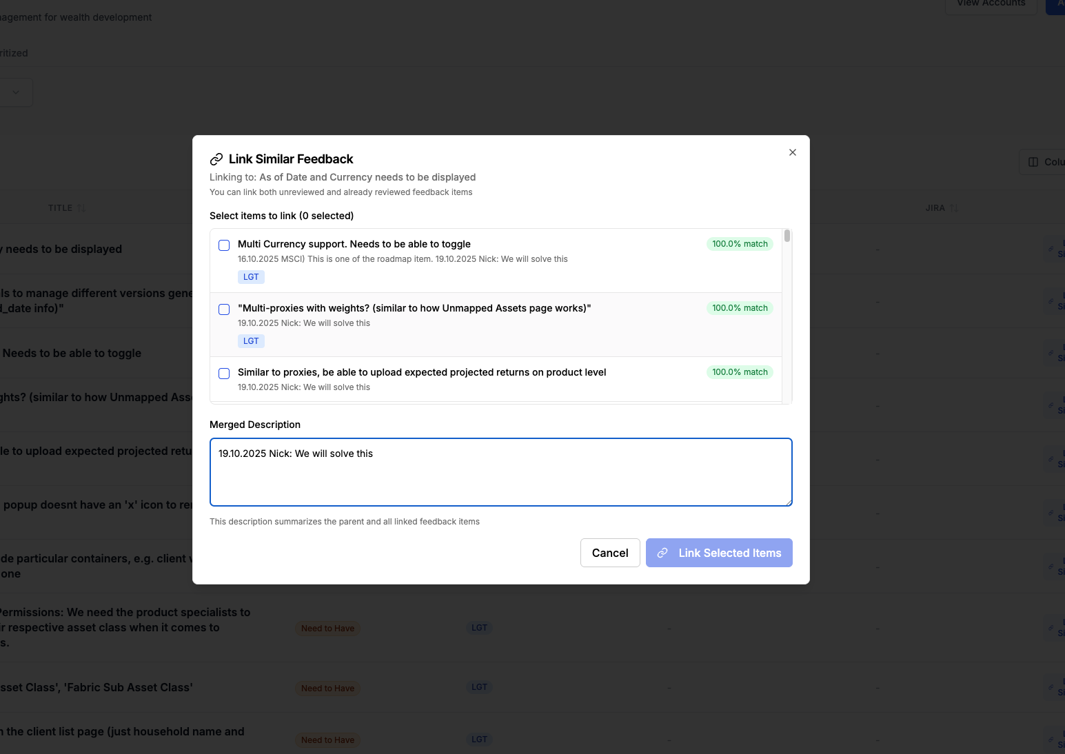 MSCI Client Feedback AI analyzing customer sentiment